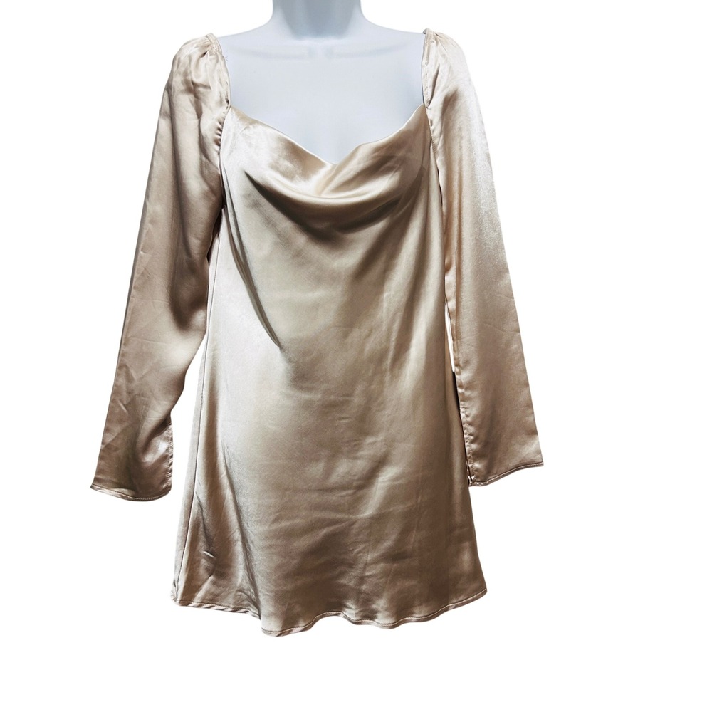 Princess Polly Satin Mini Slip Dress 6 Champagne Romantic Coquette Party Glam